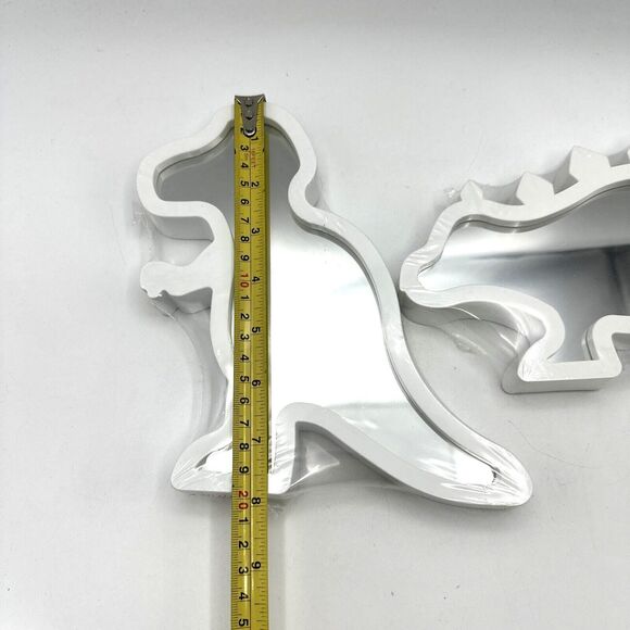 2 Pack Dinosaur Mirrors T-Rex & Stegosaurus White Frame- NEW SEALED - Picture 2 of 6